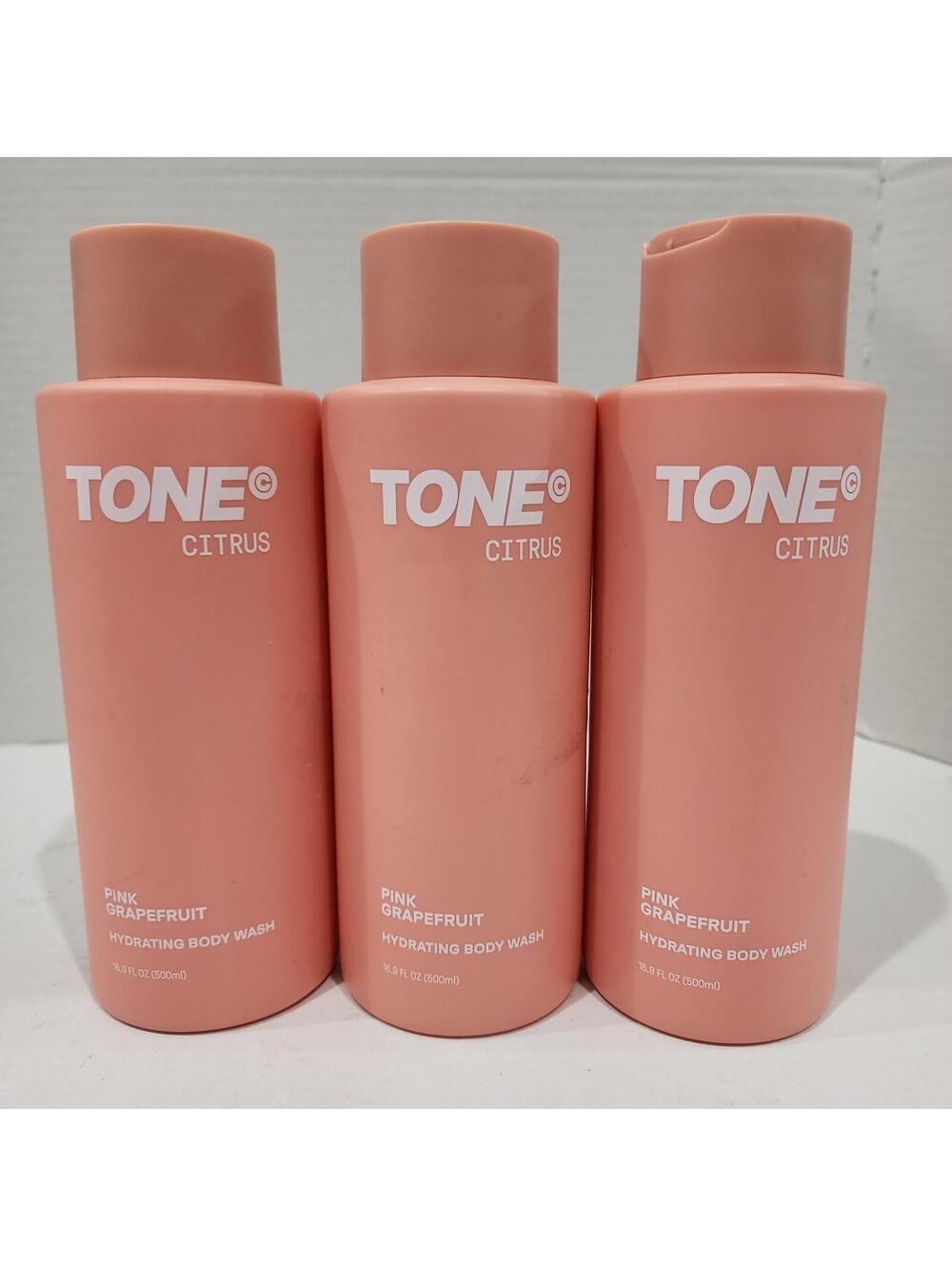 3pk TONE Pink Grapefruit Hydrating Body Wash Citrus 16 fl oz